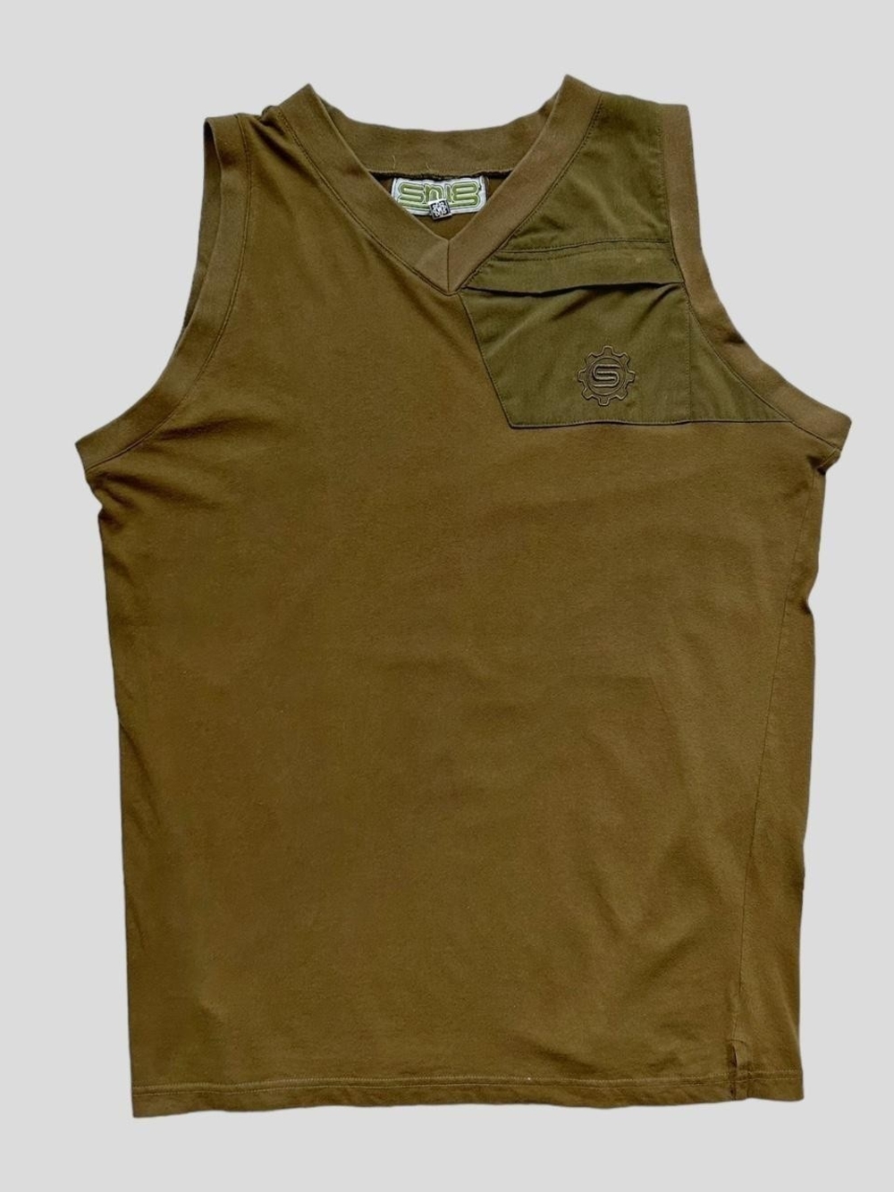 Olive Green Sleeveless Men's Shirt
